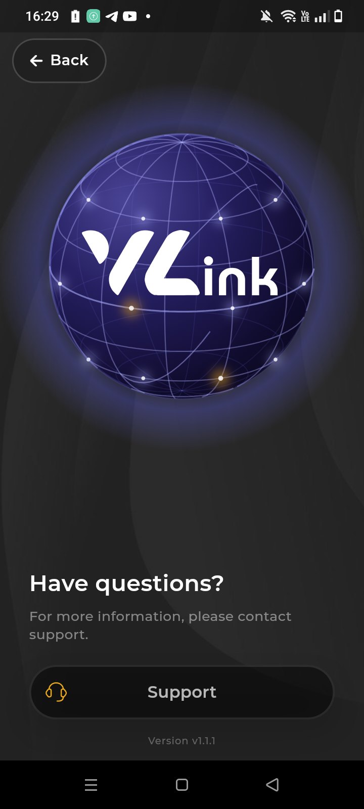 Contact support from inside the app