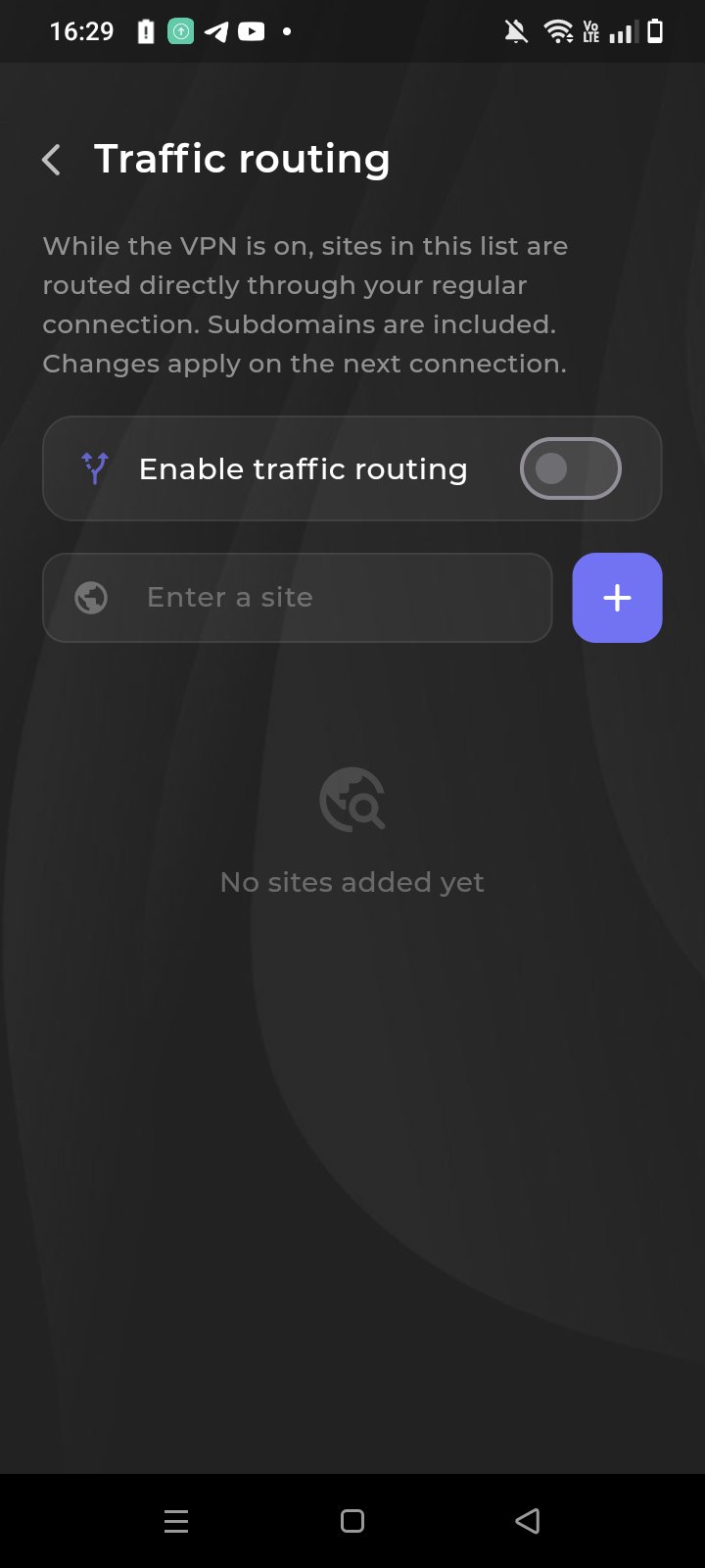 Routing: which sites bypass the connection