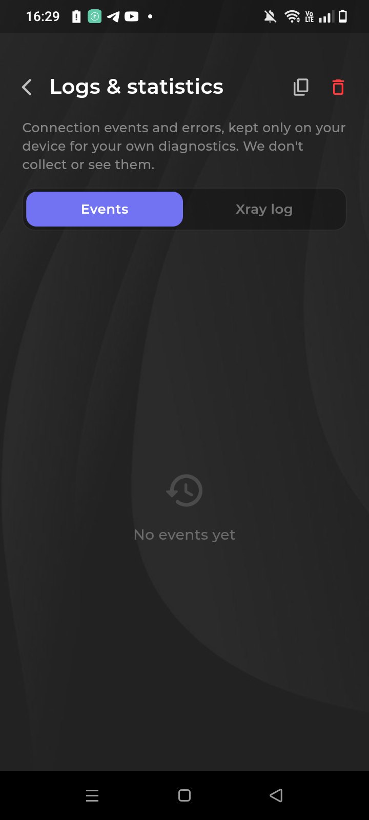 Logs and stats — kept on your device only