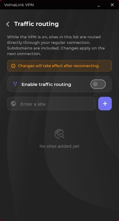 Routing: which sites bypass the connection