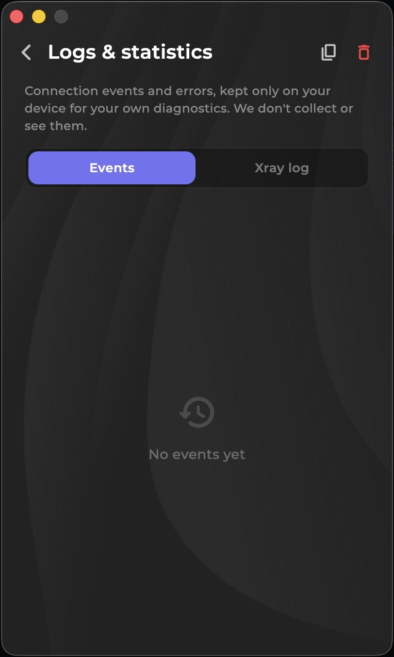Logs and stats — kept on your device only
